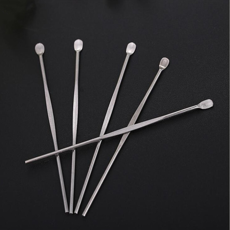 

78mm 3.1 inch Length Bag Silver Wax Dabber Tool Stainless Steel Tobacco Dry Herb Dab Nails Titanium Pipe For Ecig Smoking Accessories