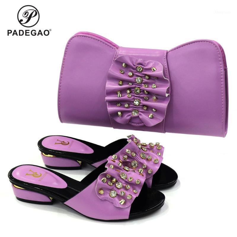 

Ladies Italian Shoes and Bag Set Decorated with Rhinestone Womens Dress Sandals 2021 Bag and Shoe Woman Wedding High Quality1, Black