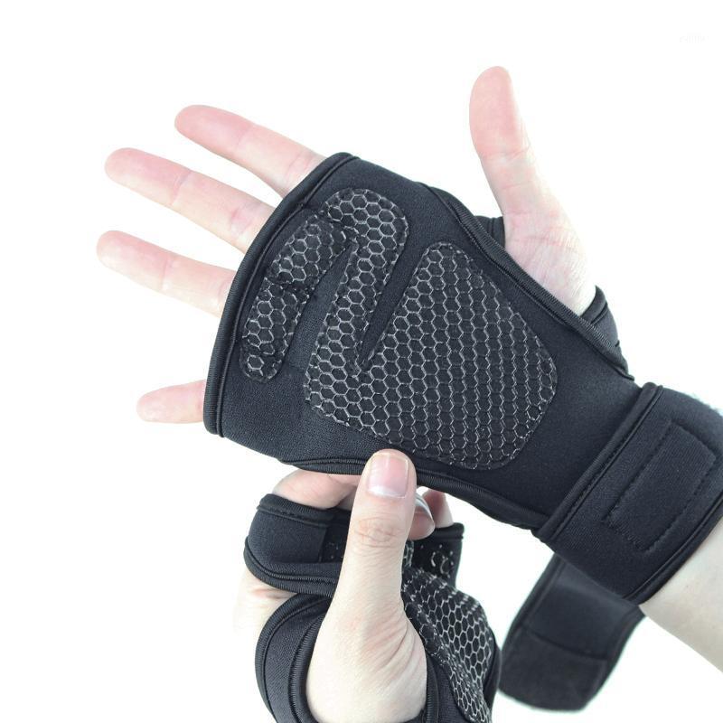 

1 Pair Gym Fitness Gloves Wrist Support Hand Brace Women Men Cycling Gloves Crossfit Workout Bodybuilding Power Weight Lifting1, Black