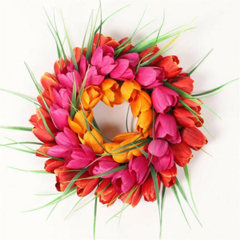 

1pcs Flower Wreath Artificial Flower Wreath Door Garlands Silk Adding Artistic Romantic Atmosphere1, 30cm