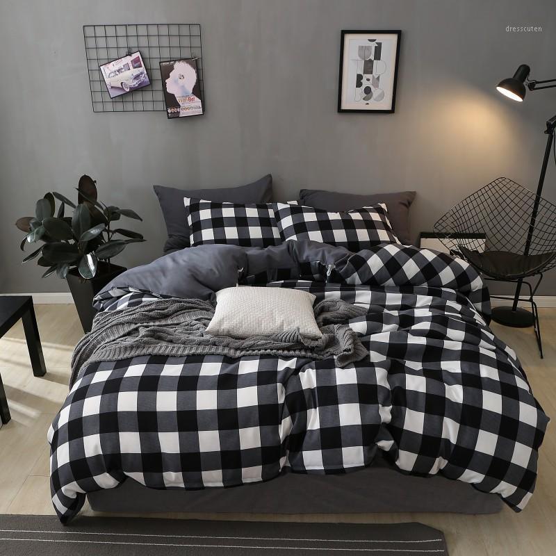 

Bedding Sheet Set Bed Linen For Home Nordic Adult Family Quilt Duvet Plaid Cover 4pcs  Full Queen King Pillowcases1, Sjt0032
