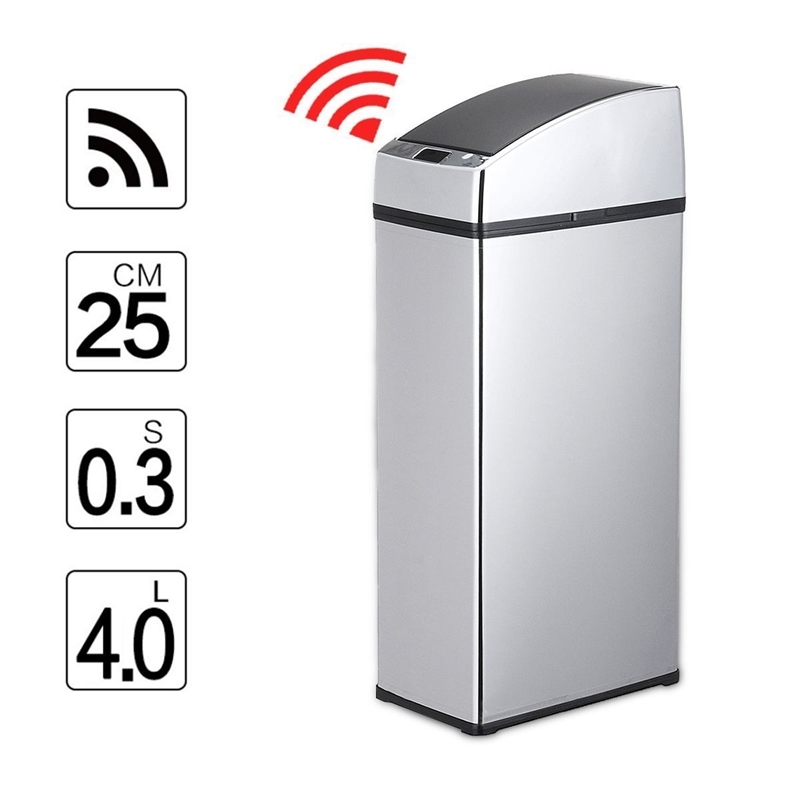 

Smart Waste Bin Touchless Sensor Automatic Dustbin Big Capacity Kitchen Stainless Steel Trash Can Wide Opening Waste Garbage Bin Y200429