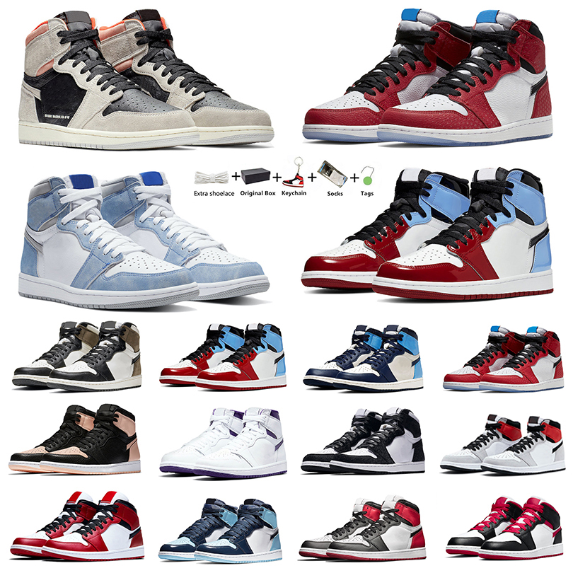 

1 1s Mens retro Basketball Shoes 1 UNC Chicago Twist Dark University Blue Wolf Hyper Royal Design Seafoam Sports Sneakers Womens Trainers With box, Item#37