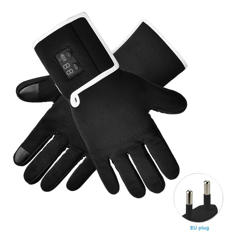 

1pair Men Women Electric Temperature Adjustment Outdoor Sports Soft Liners Rechargeable Heated Gloves Multifunction Thin Skating, Us