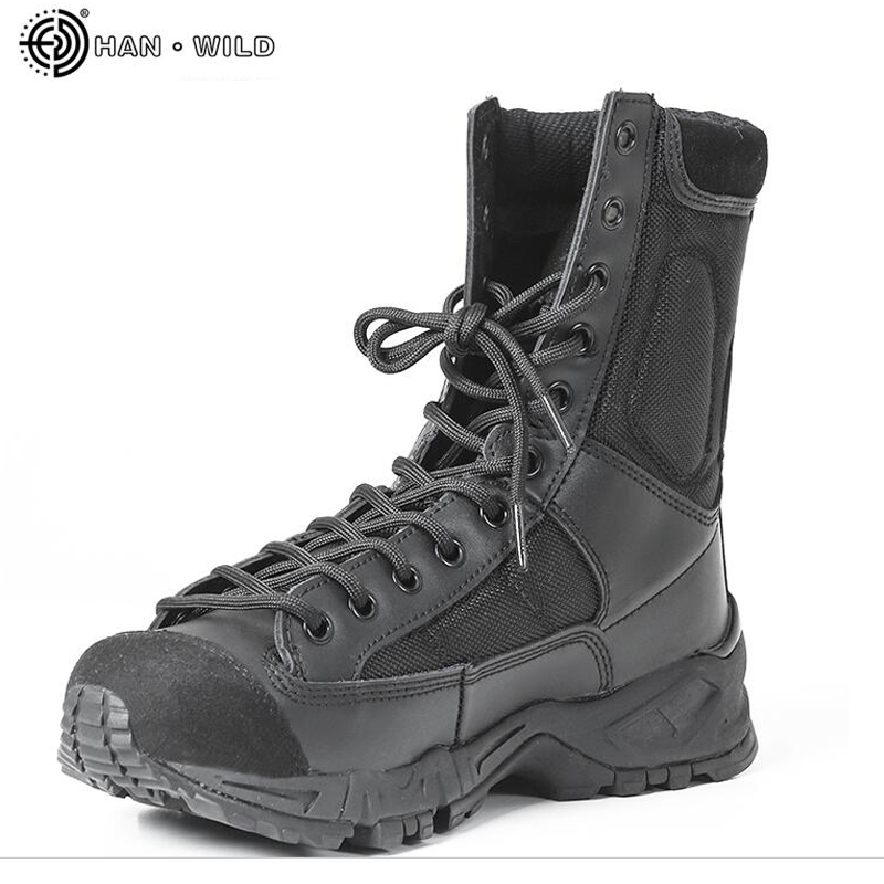 

Mens Leather Tactical Army Boots Men Ankle Strap Black Plus Size 37-46 Work Shoes Combat Military Boot Man 201127, Sandy