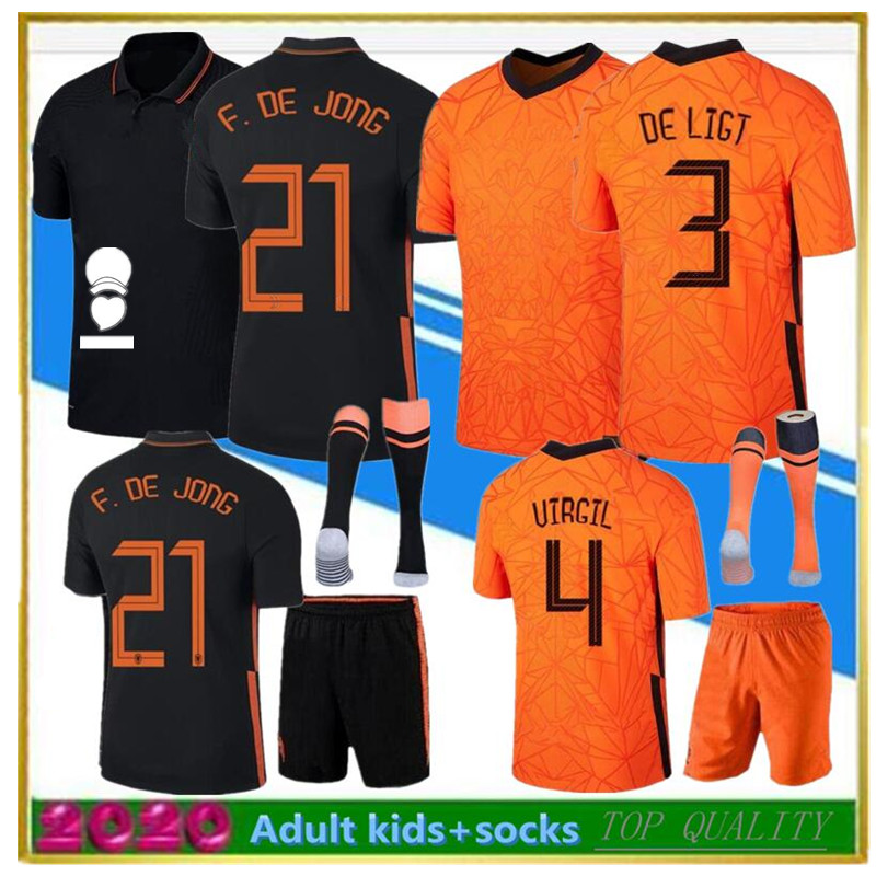 

top qualtiy 2021 DE LIGT soccer Jersey kit 21/22 DE JONG Holland STROOTMAN VAN DIJK VIRGIL MEMPHIS football shirt Adult Men Kids set, Home shirt