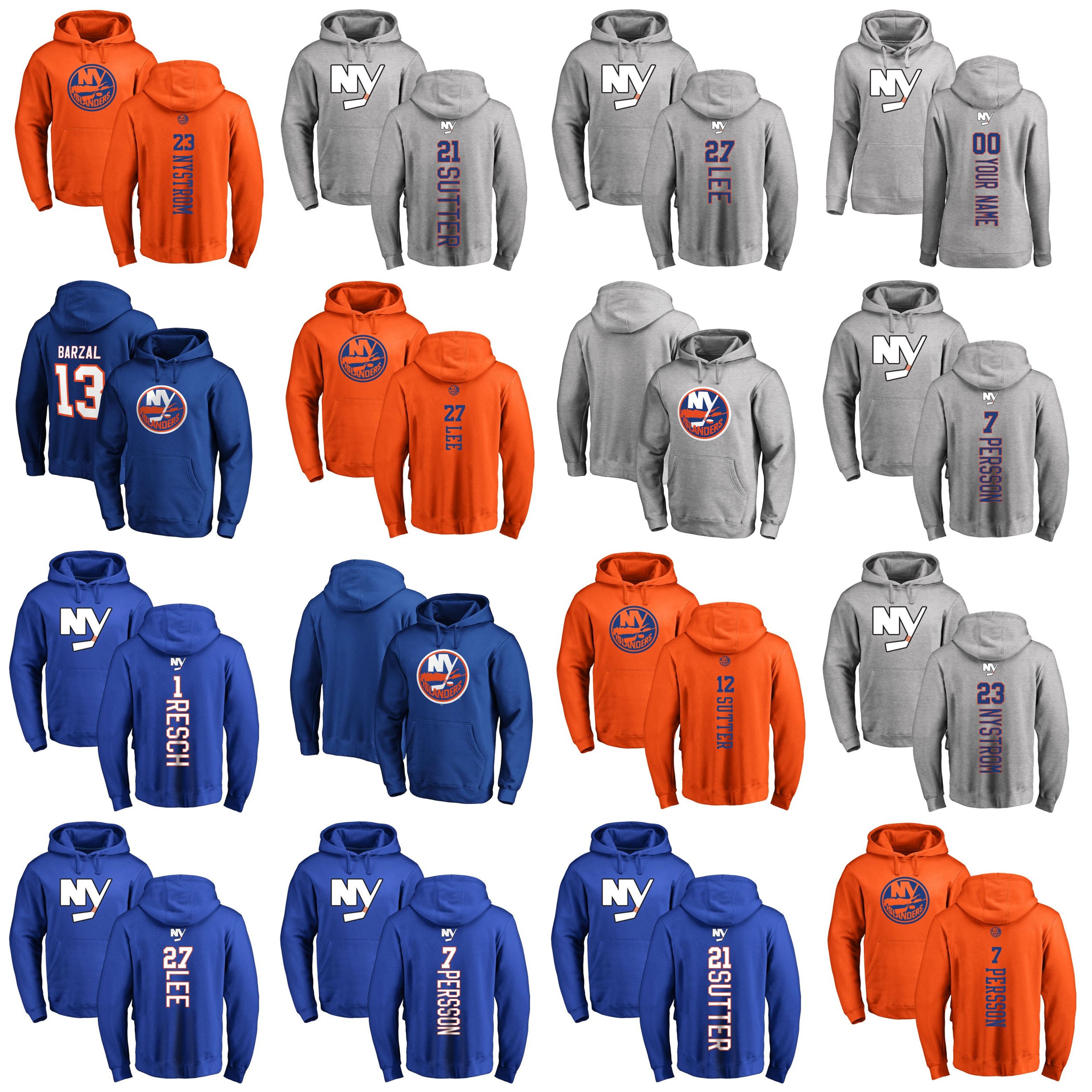 

New York Islanders Pullover Hoodie 13 Mathew Barzal 27 Anders Lee 44 Jean-Gabriel Pageau Matt Martin Casey Cizikas Hockey Sweatshirts Custom, Mens royal 2