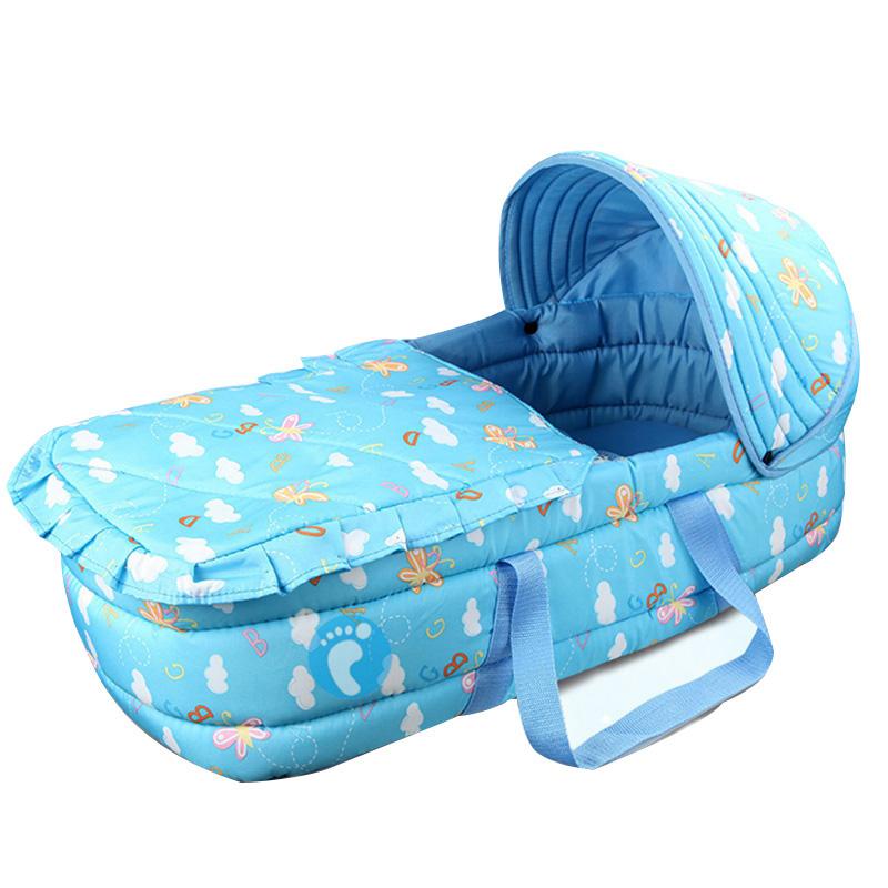 

Portable baby cotton bassinet with mosquito net infant cribs for easy travel