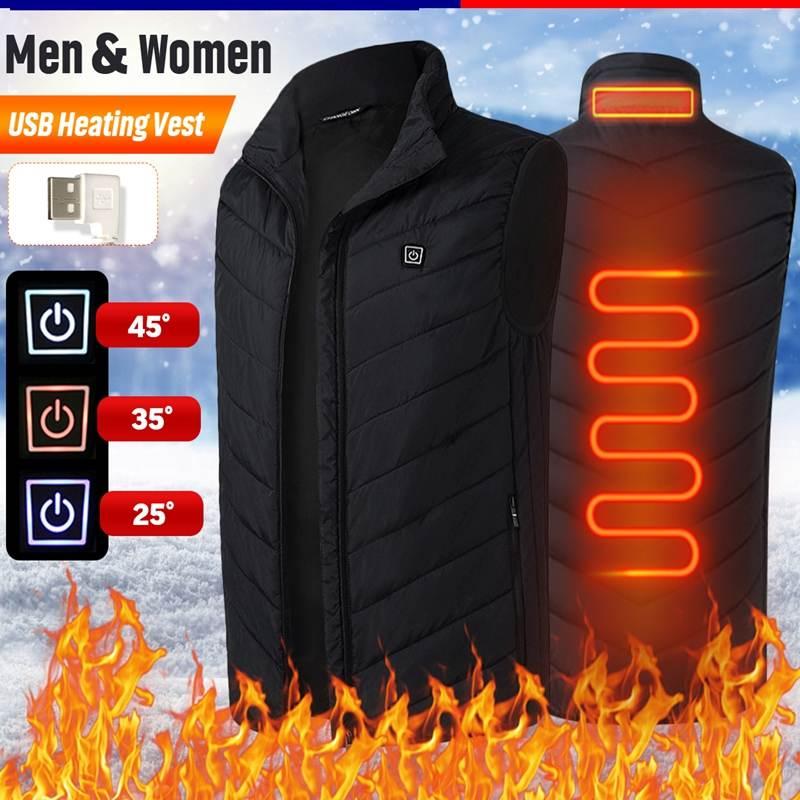 

Heated Vest Men Women Usb Heated Jacket Heating Vest Thermal Clothing Hunting Winter Heating Jacket Black, As pic