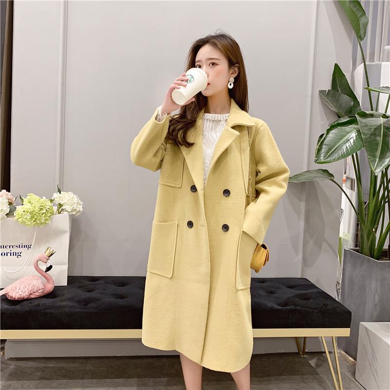 

Double-faced cashmere coat in long cardigan 2020 autumn and winter new women's Korean version of the loose coat, Beige