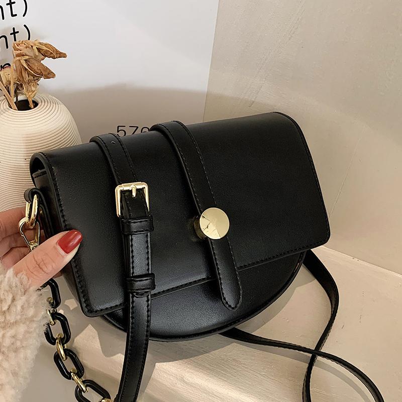 

Retro PU Leather Women Handbag 2021 Fashion Trend Messenger Bag Crossbody Bag, Black