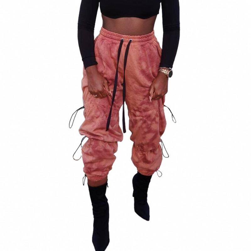 

Casual Harajuku Joggers Harem Pants Women Fashion Korean Style Lace Up Sweatpants Autumn High Street Loose Cargo Pants Trousers, Pink