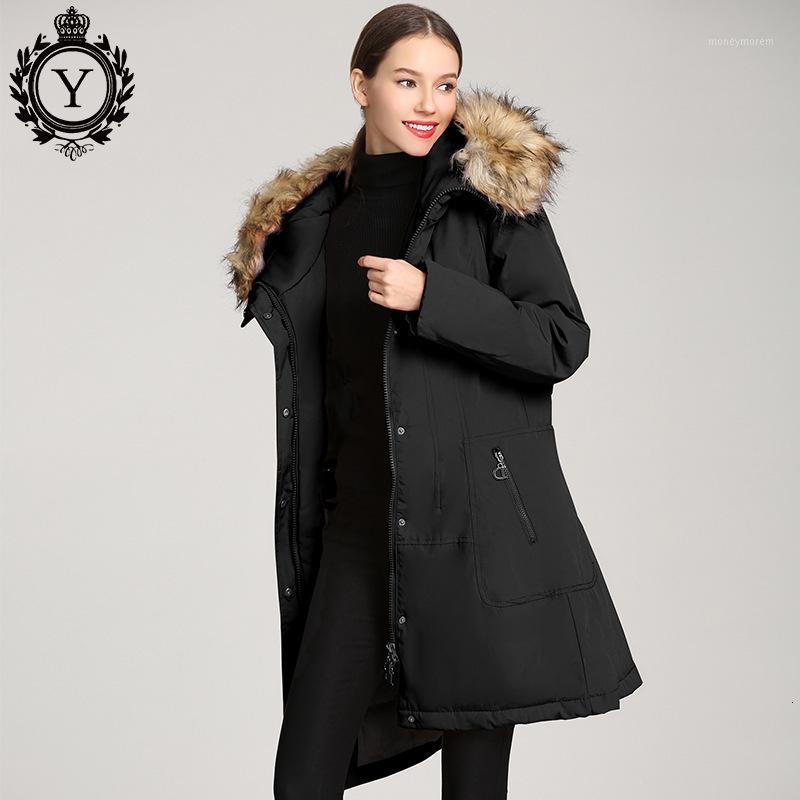 

Cotton-padded Clothes Woman 2019 Winter Ma'am Long Mianfu Heavy Seta Lead Thickness Keep Warm Down Cotton Loose Coat1, Black