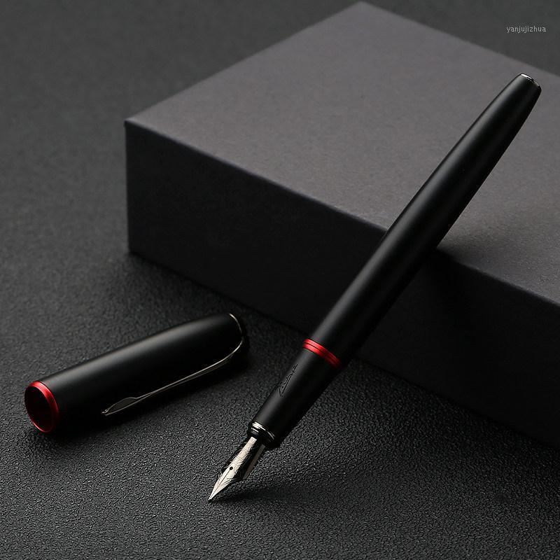 

Picasso Pimio Black Metal Fountain Pen Titanium Black M/Bent Nib 0.6/1.0mm Matte Barrel Gift Box Excellent Business Office Set1, Red