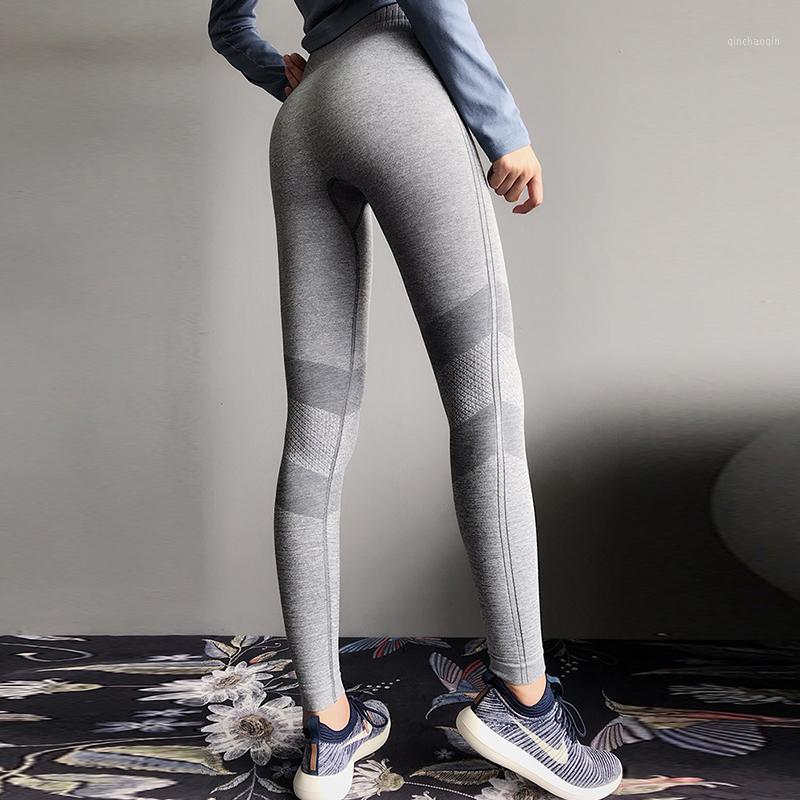 

Seamless Yoga Leggings High Waist Hollow Pant Women Workout Sports Leggings Fitness Side Stripe Girls Push Up1, Brown