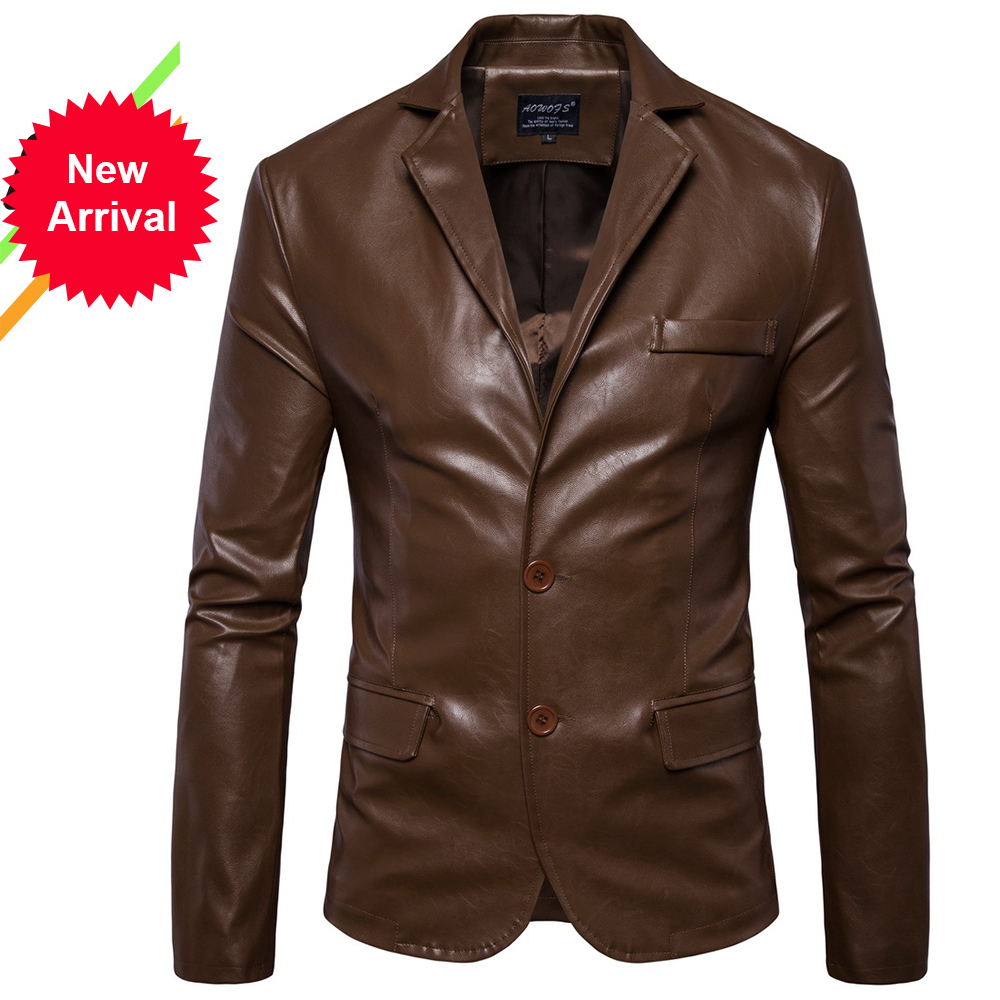 

2021 New High Quality Overcoat Men's Street Windbreaker Coat Plush Men Leather Locomotive Fur Clothing Pu Casual Jacket Eurocode Size Qa9l, Camel