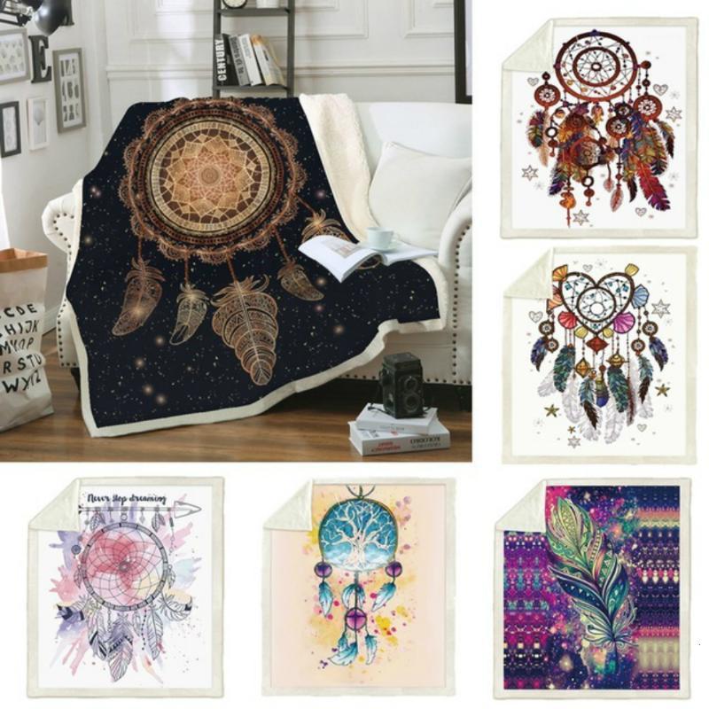 

Blankets Throw Blanket 3D Printed Dream Catcher Velvet Plush Sofa Soft Sherpa Fleece Bedspread Microfiber Couch Cover Warm Manta
