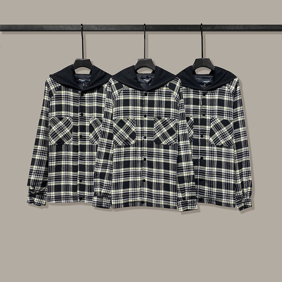 

2021 New Jackets Men Women Represent Slightly Oversized Hooded Jacket 1:1 High Quality Plaid Wool Cotton Jersey Coats Zcnu