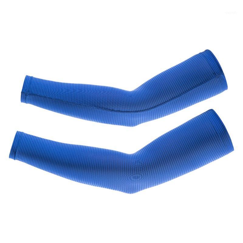 

1pair Elastic Arm Sleeve Ice Silk Cycling Running Non Slip Outdoor Sports Summer Cooling Cuff Hiking UV Protection Fashion Cover1, White