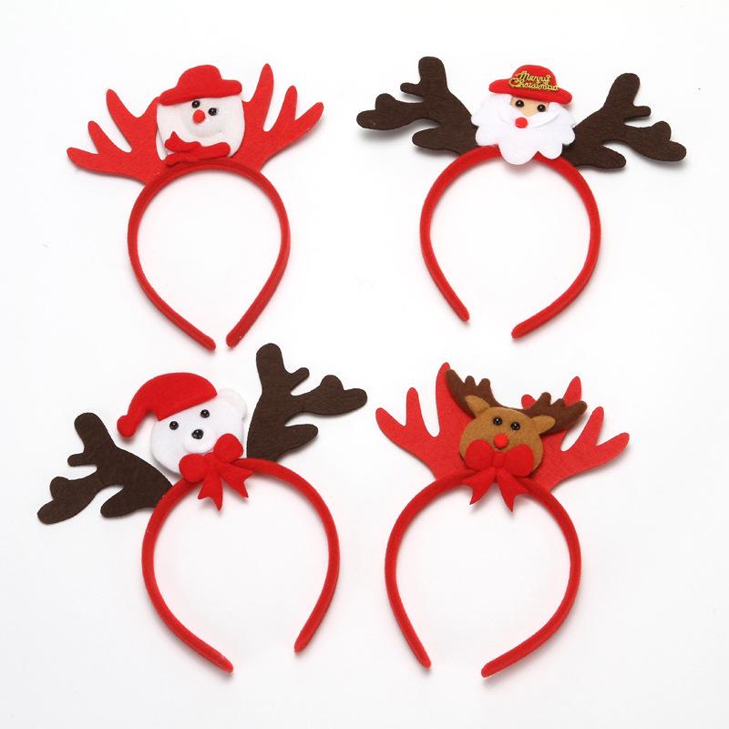 

Glowing Headbands Christmas Decorations For House 2021 New Year Decor Red Cartoons Home Xmas Party Hair Accessories