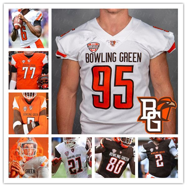 

College 2021 Bowling Green BGSU Football Jersey Grant Loy Bryson Denley Quintin Morris Kholbe Coleman Elijah Eberhardt Riley Keller Denley, Men white