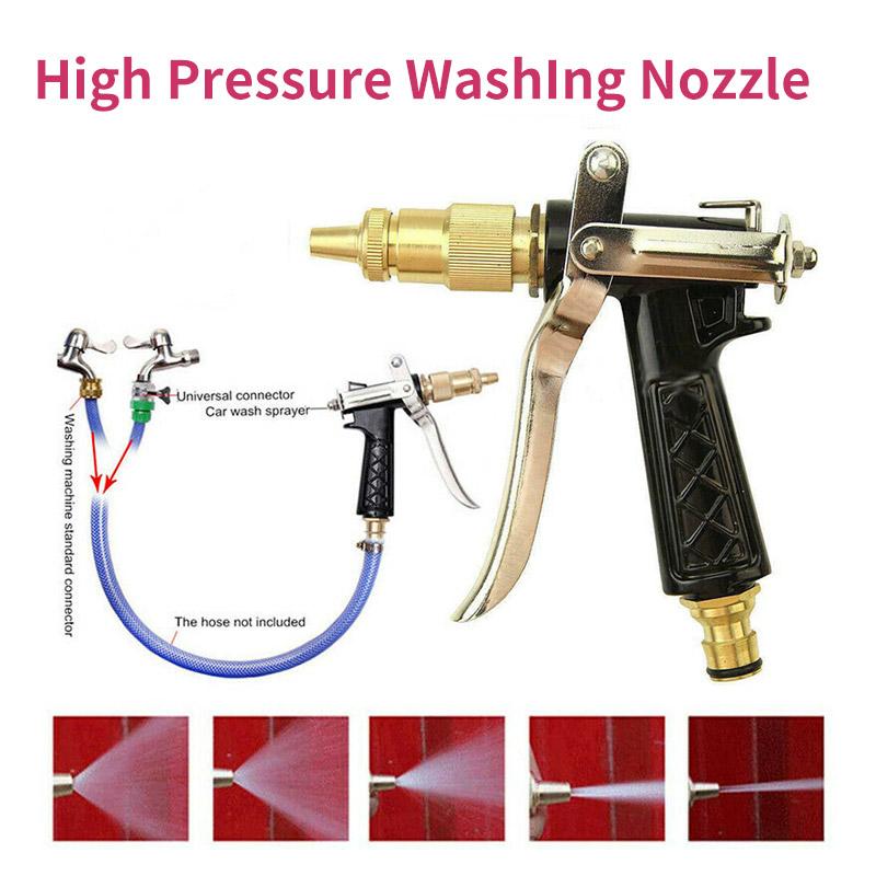 

New High Pressure Water Spray Gun Car Washing With Brass Nozzle Adjustable Copper Nozzle Head Manual For Garden Hose Pipe Lawn