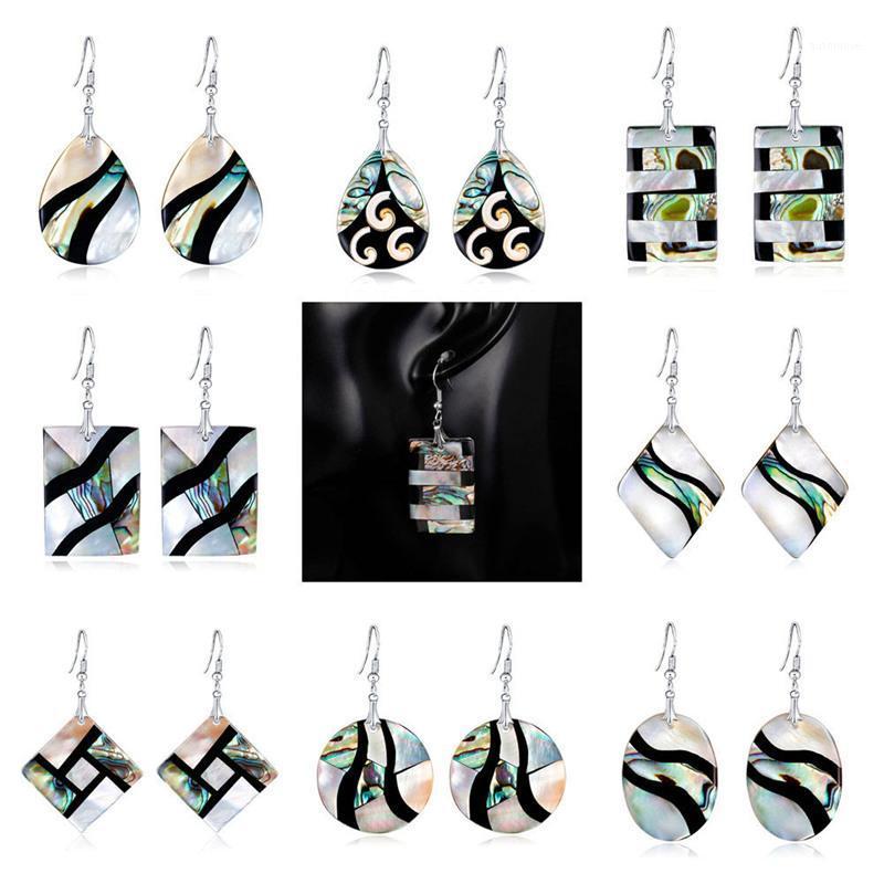 

NEW Abalone Shell Thin Slices Teardrop Dangle Earring 1 Pair1