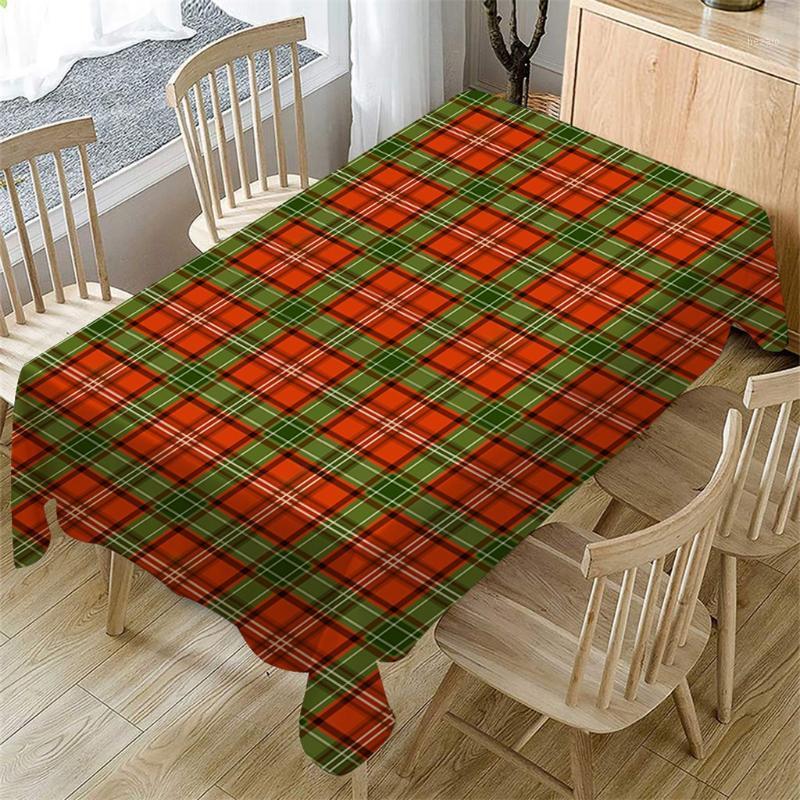 

Christmas Decoration Table Cloth Rectangular Table Cover Dining Home Decor Lattice Print Waterproof Tablecloth manteles1, Multicolor c