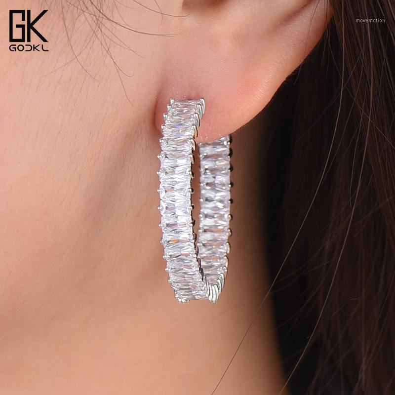 

GODKI Personality PINK CZ Cubic Zirconia Super Circle Hoop Earrings For Women Fashion Jewelry Trendy Retro Round Hoop Earrings1
