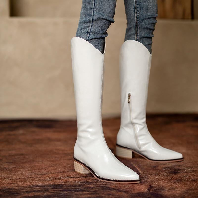 

2020 new leather retro western boots women boots, Black single