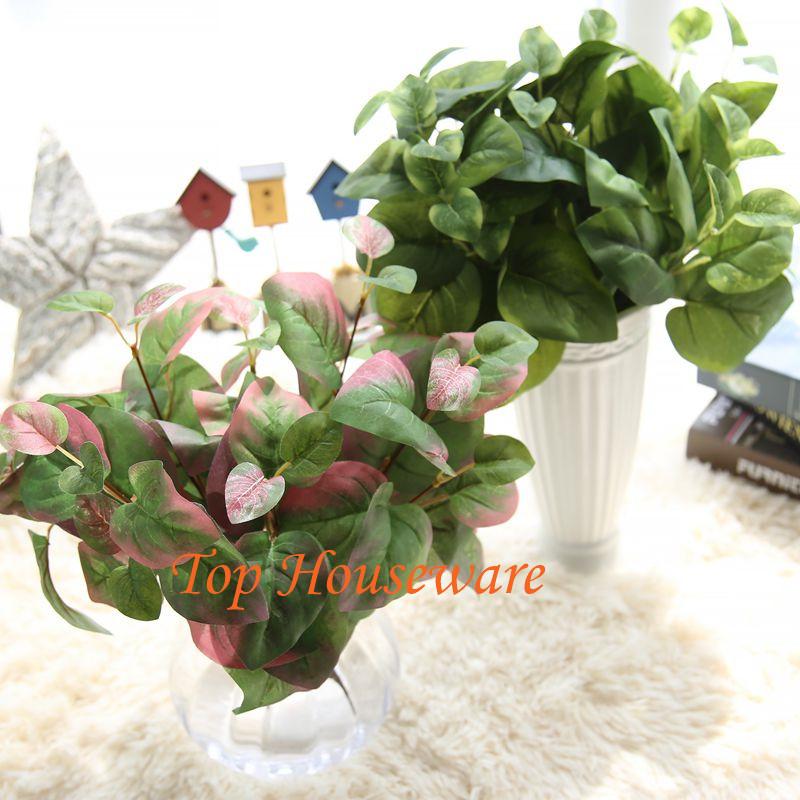 

Silk Simulation Artificial flower green plants bouquet for wedding home decoration without vase, Red
