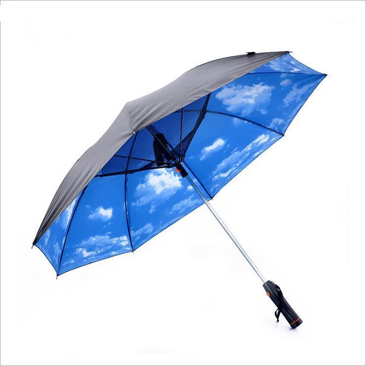 

Long-handle Umbrella With Fan1 Umbrellas, As pic