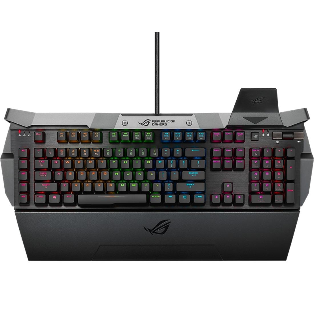 

ASUS GK2000 RGB Backlight Wired Aluminum Alloy Mechanical Red Switch Keyboard with Adjustable Keyboard Palm Rest