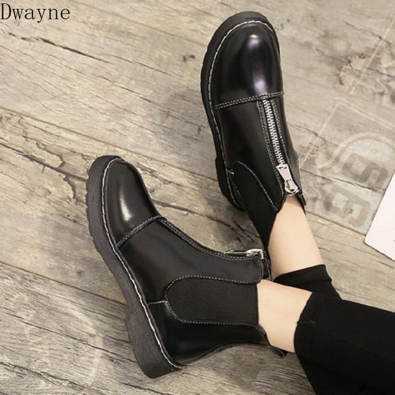 

Fashion boots female 2020 new wild short tube female spring and autumn single boots flat set foot women's single1, Black