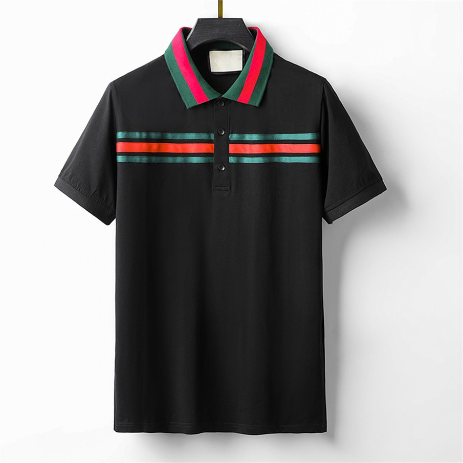 

2022Summer Clothes Luxury Designer Polo Shirts Men Casual Polo Fashion Snake Bee Print Embroidery T Shirt High Street Mens Polos Size M- #43