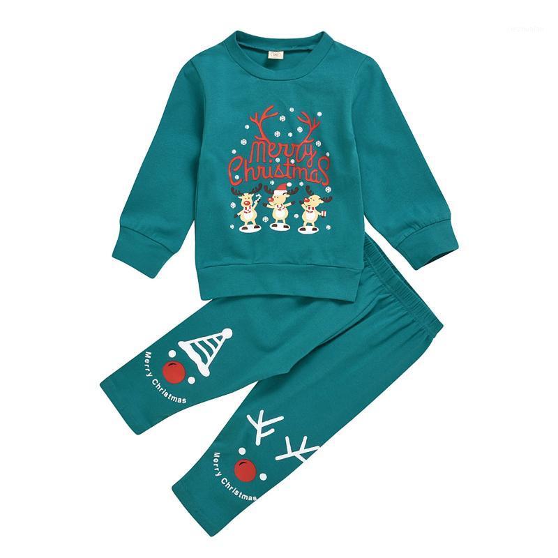 

Christmas Children Suit Long Sleeve T-shirt + Pants Sets for Kids Fashion Boys Girls Homewear Clothes1, Red