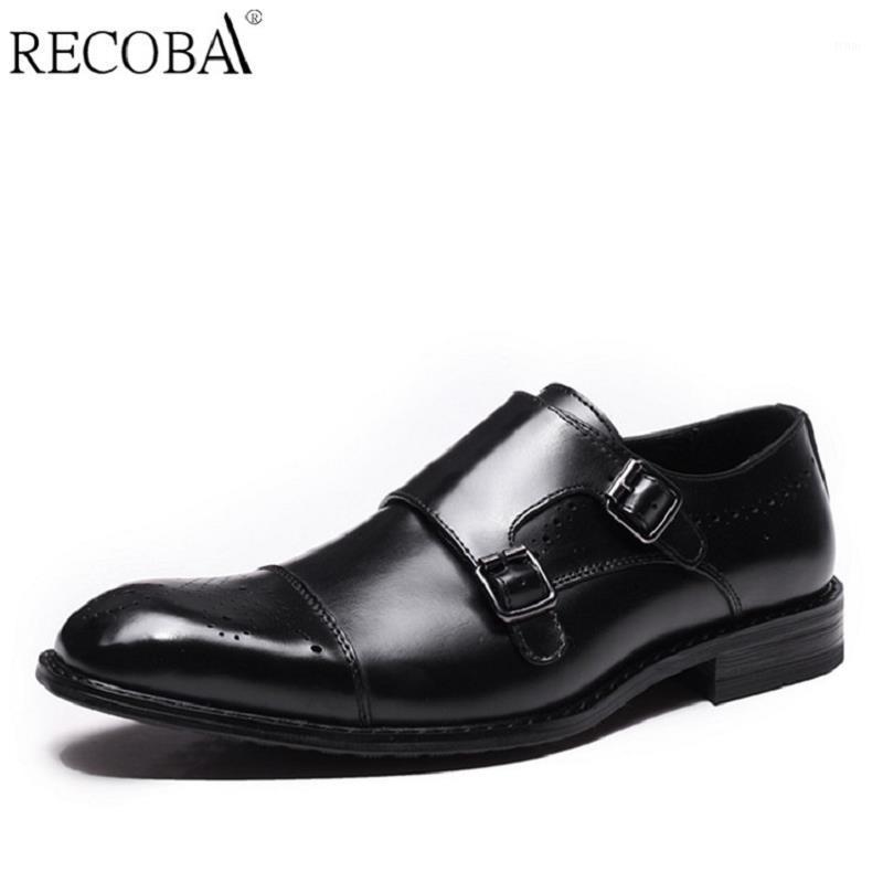 

2020 new fashion sale high-end design British business casual dress leather Brock gentleman men's shoes wholesale and retail1, Black