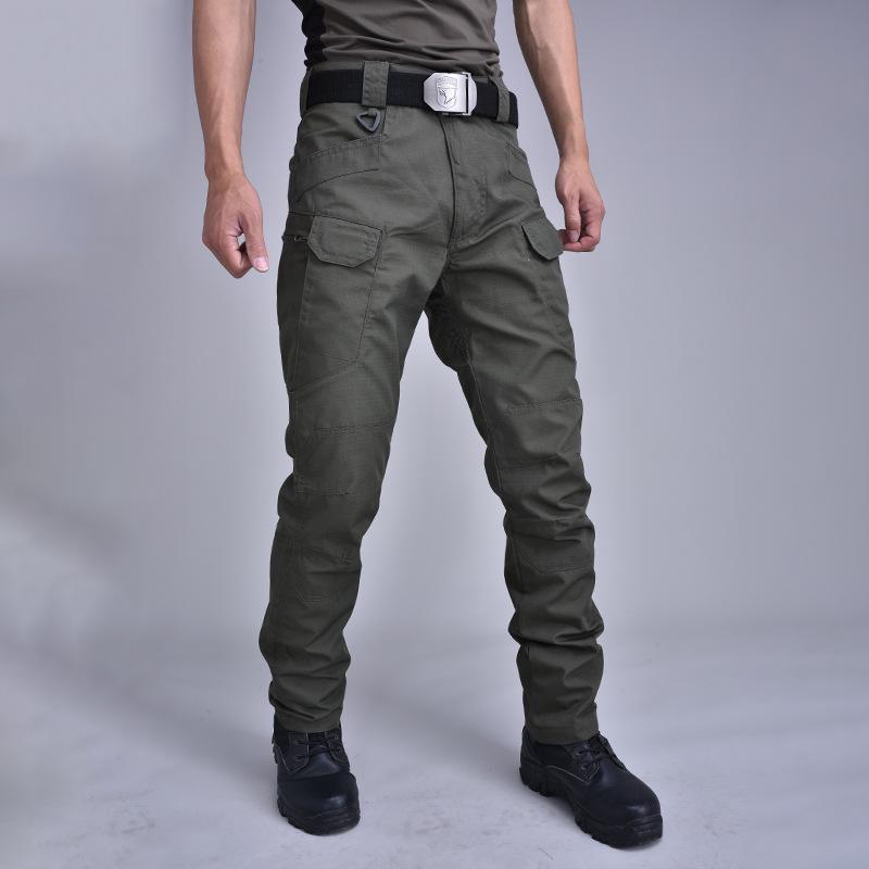 

Outdoor Tactical Pants Men Swat Army Hiking Sports Fishing Waterproof Multi Pocket Cargo Trousers, Black