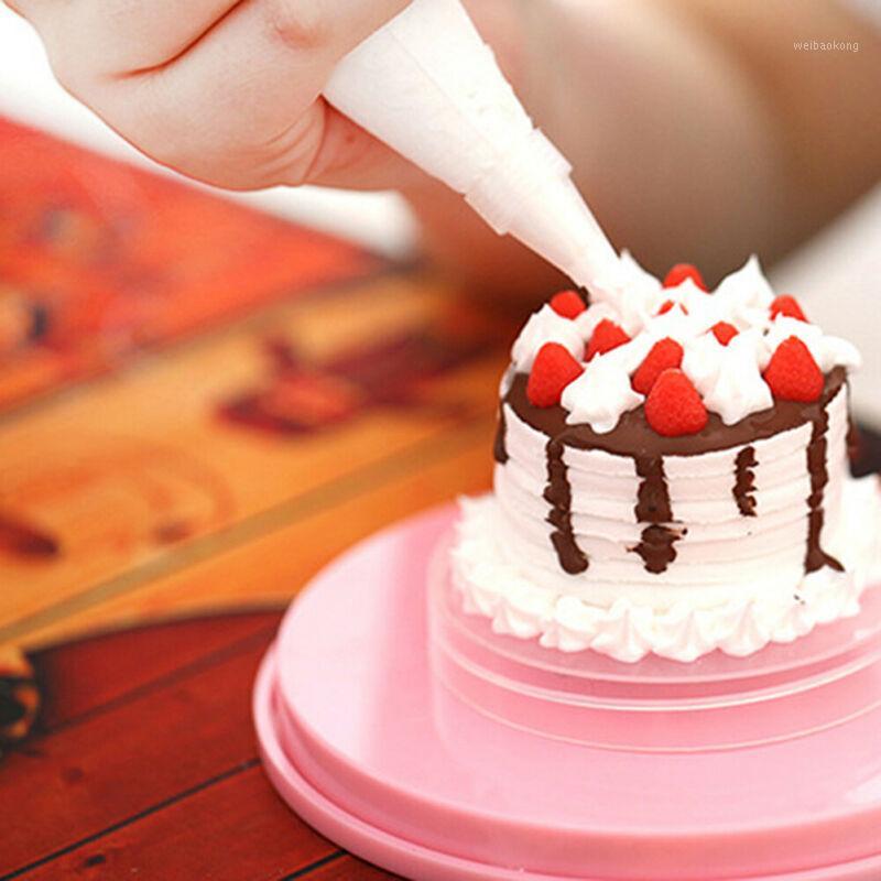

2019 New Festive or Party Supplies 14cm Mini Cake Cookies Decorating Turntable Manually Rotating Table Cake Stand1