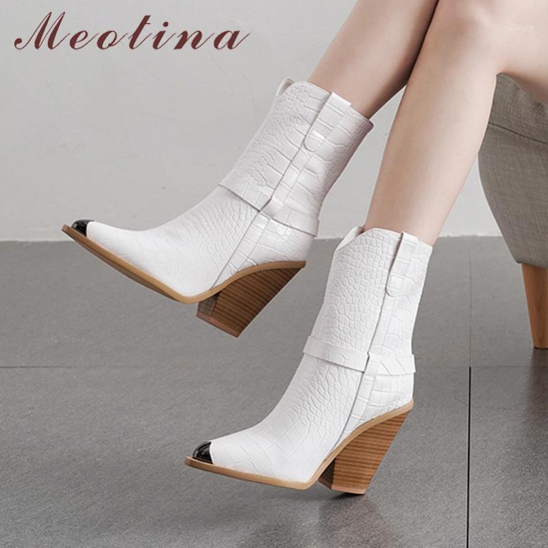

Meotina Winter Ankle Boots Women High Quality Strange Style Heel Short Boots Fashion Super High Heel Shoes Ladies Fall Size 3-121, Black
