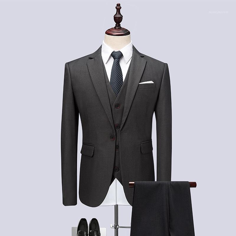 

New 2020 Wonderful multicolor men suit Wedding Groom Suits For Men Slim Fit Men's Business Formal Casual Suits 3 pcs set M-6XL1, Sky blue