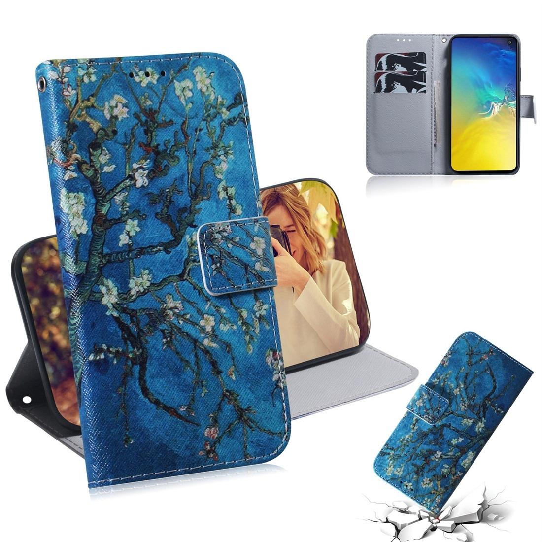 

Apricot Flower Pattern Coloured Drawing Horizontal Flip Leather Case for Galaxy S10 E with Holder Card Slots Wallet