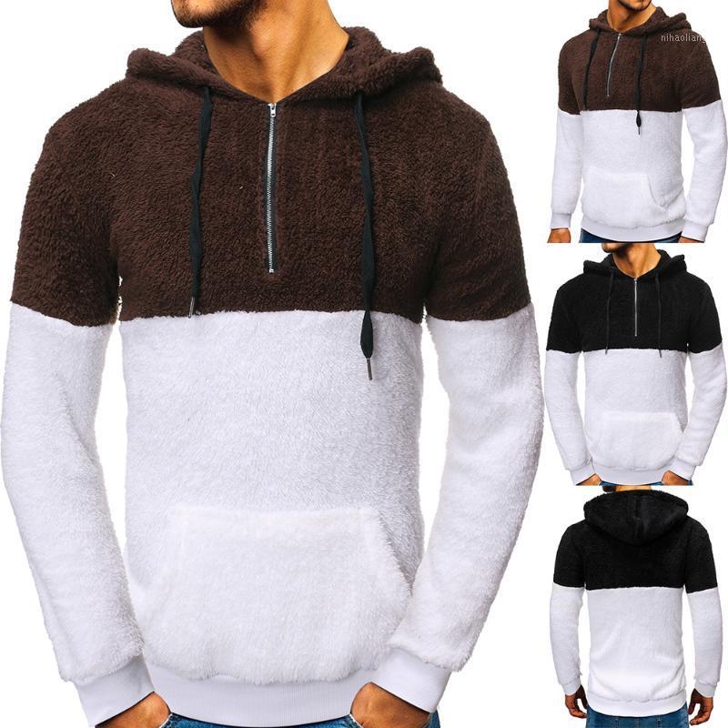 

iSurvivor2020 Sweater men's autumn and winter leisure loose plush long-sleeved sweater hooded jacket pullover pull1, Black