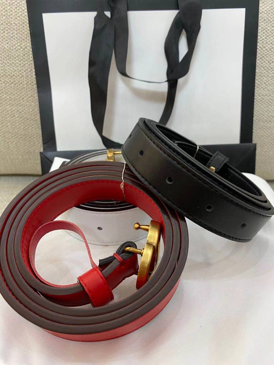 

2021 latest men's belt women's belt big gold buckle big silver buckle leather classic black 2.4cm3.0cm3.4cm3.8cm belt box