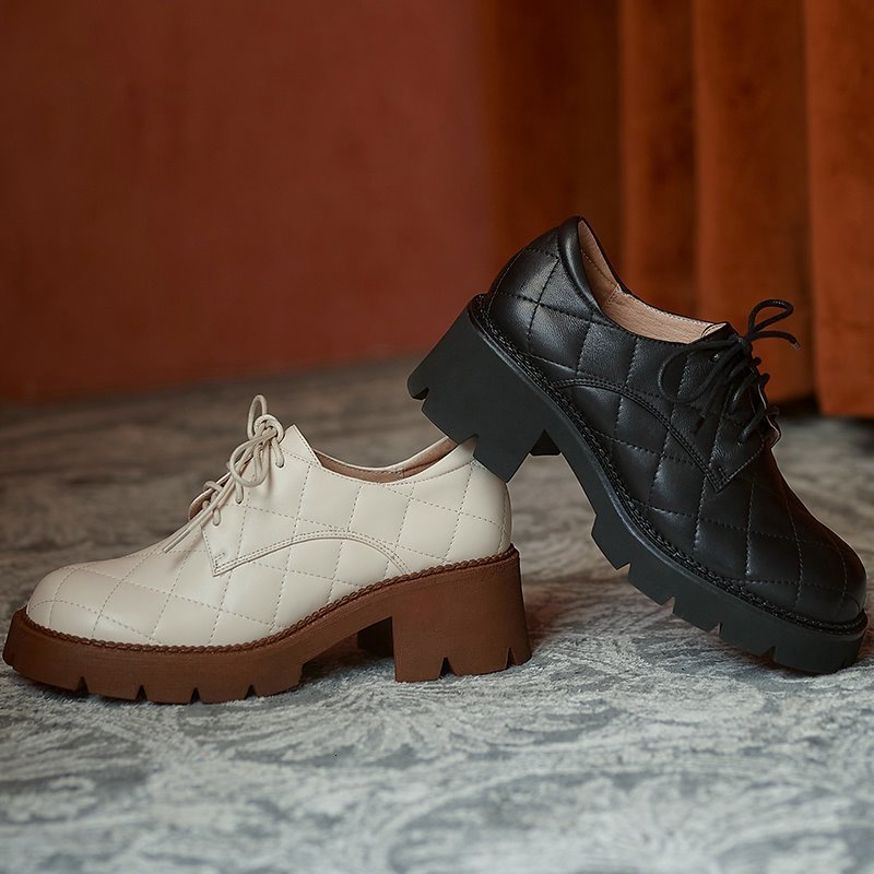 

2021 New Arrival Genuine Women Pumps Lace Until Spring Sheepskin Ladies As Female Shoes N6UV, Black