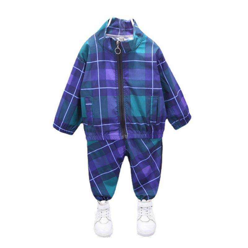 

Fashion Children Outfits Autumn Baby Girls Clothes Set Boys Sport Jacket Pants 2Pcs/Sets Toddler Casual Costume Kids Tracksuits, Blue