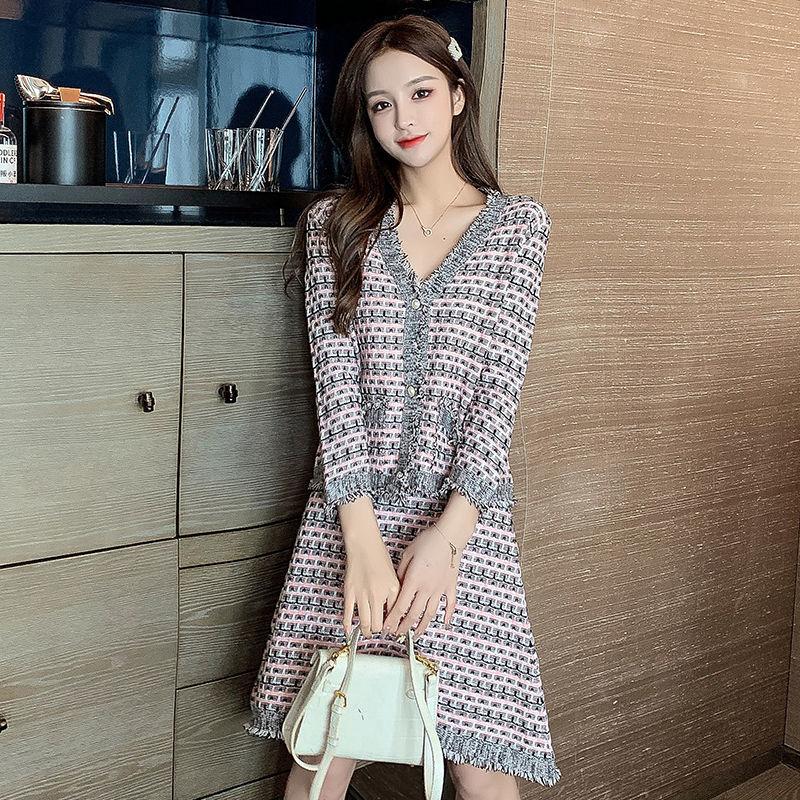 

Autumn and winter new suit foreign style celebrity coat skirt two sets show thin temperament fashionable knitted women's wear, Green