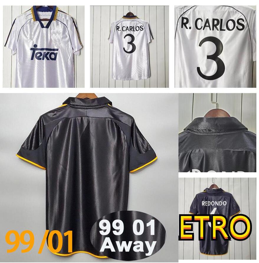 

#7 RAUL R.CARLOS HIERRO MORIENTES 1998 1999 2000 retro soccer jersey 98 99 00 vintage football shirt classic camiseta, Away