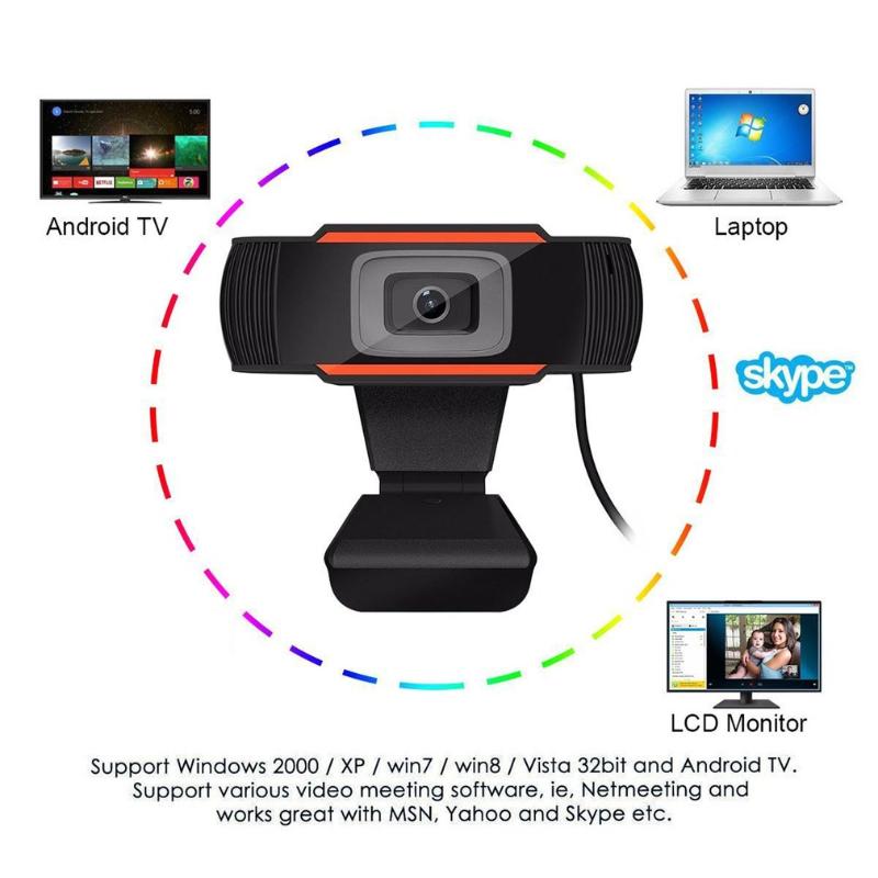 

Webcam 1080P USB Camera Rotatable Video Recording Web Camera with Microphone Free Drive For PC Computer