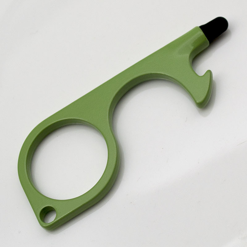 

EDC door opener with zinc alloy silica gel head can touch the screen and press the key chain of elevator tool without contact T3I51427
